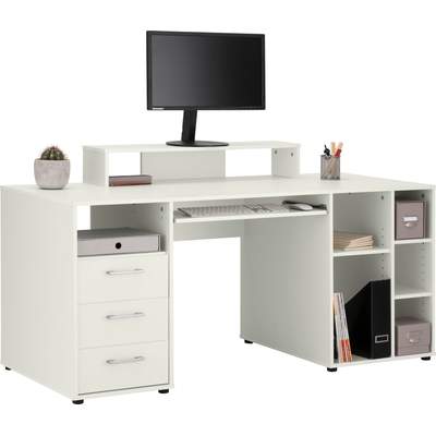 Preisvergleich für VOGL BxHxT »Lenny«, in der Weiß Farbe 67x67x87.5 Ladendirekt Schreibtisch Möbelfabrik | cm