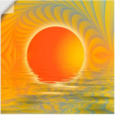 Preisvergleich für Artland Wandbild Abstrakter Sonnenuntergang, Muster (1 St),  als Leinwandbild, Wandaufkleber oder Poster in versch. Größen, BxT 100x100  cm, in der Farbe Orange | Ladendirekt