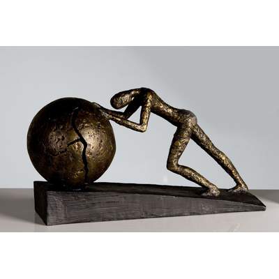 Preisvergleich für Casablanca by Gilde Dekofigur »Skulptur Heavy Ball«, (1  St.), Dekoobjekt, Höhe 22 cm, mit Spruchanhänger, Wohnzimmer, BxHxT  37x11x22 cm, SKU: 77884152 | Ladendirekt