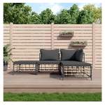 Garten-Lounge-Set von VIDAXL, in der Farbe Grau, aus Rattan, andere Perspektive, Vorschaubild