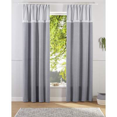 Preisvergleich für Home affaire Gardine Sibo, (1 St.), blickdicht, mit  Spitze, gewebt, BxT 110x245 cm, aus Baumwolle, GTIN: 8904141227352 |  Ladendirekt