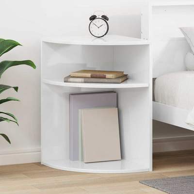 Preisvergleich für Beistelltisch Hochglanz Weiß 39,7 X 39,7 X 60 Cm Holzwerkstoff, BxHxT 39.7x60x39.7 cm