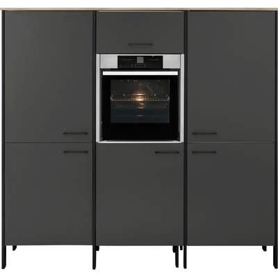 Preisvergleich für HELD MÖBEL Backofen/Kühlumbauschrank Lana Breite 60 cm,  BxHxT 60x60x166 cm, in der Farbe Grau, aus Holzwerkstoff, GTIN:  4255621742389 | Ladendirekt