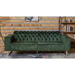 2/3-Sitzer Sofa von KAWOLA, in der Farbe Grün, aus Samt, andere Perspektive, Vorschaubild