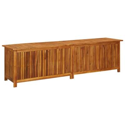 Preisvergleich für Garten-aufbewahrungsbox 200x50x58 Cm Massivholz Akazie - Gartenbox - Holzkiste - Außenaufbewahrung - Gartenmöbel - Deko, BxHxT 200x58x50 cm, in der Farbe Braun