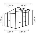 Gewächshaus von Vitavia, in der Farbe Silber, aus Polycarbonat, andere Perspektive, Vorschaubild