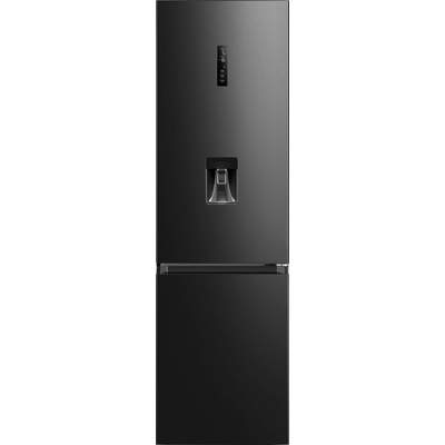 Preisvergleich für C (A bis G) HANSEATIC Kühl-/Gefrierkombination  Kühlschränke schwarz (schwarzes edelstahl) Kühl-Gefrierkombination, BxT  201x8 cm, aus Glas, GTIN: 4029686460669 | Ladendirekt