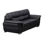 2/3-Sitzer Sofa, in der Farbe Schwarz, aus Kunstleder, andere Perspektive, Vorschaubild