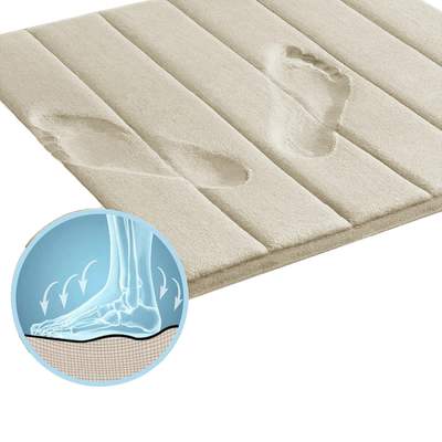 Preisvergleich für Badematte, Saugfähiger Memory-schaum, Rutschfestes Design, A Und B Und C-c, Off-white