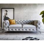 2/3-Sitzer Sofa von DELIFE, in der Farbe Grau, aus Samt, andere Perspektive, Vorschaubild