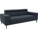 2/3-Sitzer Sofa von DOMO collection, in der Farbe Grau, aus Echtleder, andere Perspektive, Vorschaubild