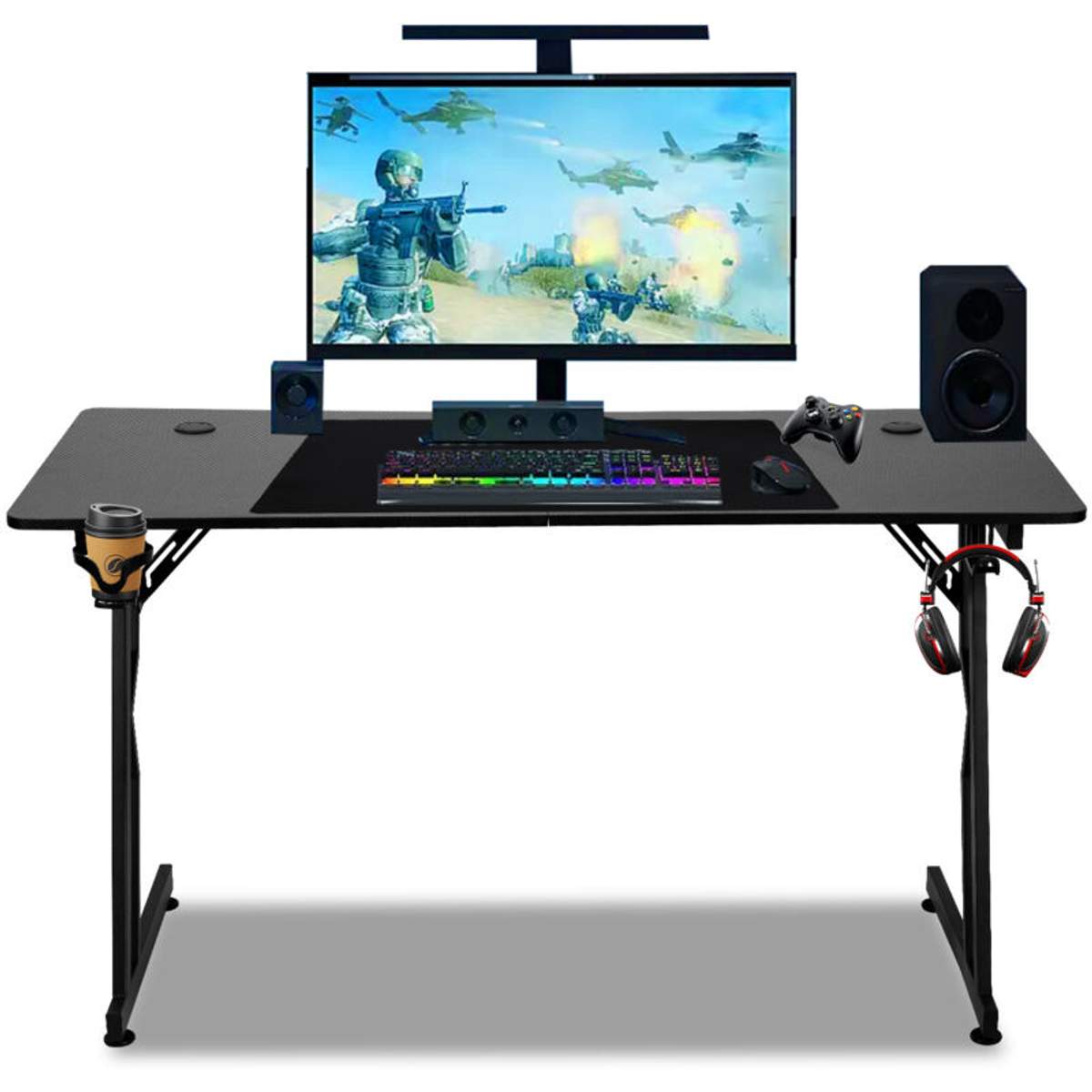 Ecktisch, Spiel, Computertisch, groß, modern, schwarz, 140 cm, LOFT Ecktisch, Spiel, Computertisch, groß, modern, schwarz, 140 cm, LOFT