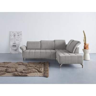 Preisvergleich für INOSIGN Ecksofa »Fresh«, Federkern, wahlweise  Kopfteilverstellung und motorischer Vorziehsitz, BxHxT 260x220x79 cm, in  der Farbe Grau, aus Massivholz, GTIN: 4029686912809 | Ladendirekt