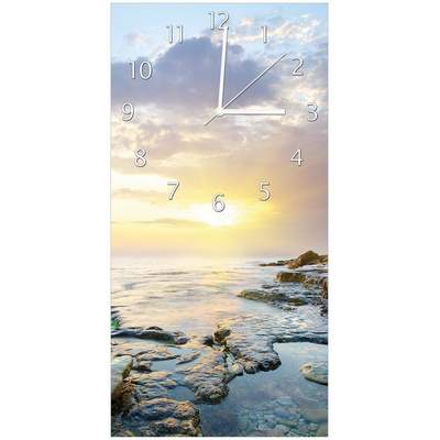 Preisvergleich für Wallario Wanduhr Sonnenuntergang über dem Meer (Uhr aus  Acryl), GTIN: 4051678789151 | Ladendirekt