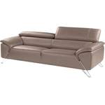 2/3-Sitzer Sofa von Nicoletti Home, in der Farbe Grau, aus Leder, Vorschaubild