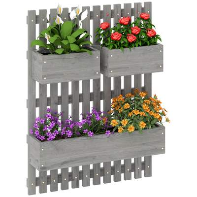 Preisvergleich für Blumenkasten-set, Wandmontage, Frei Versetzbar, Massivholz, 60 X 16 X 80 Cm, BxHxT 60x80x16 cm