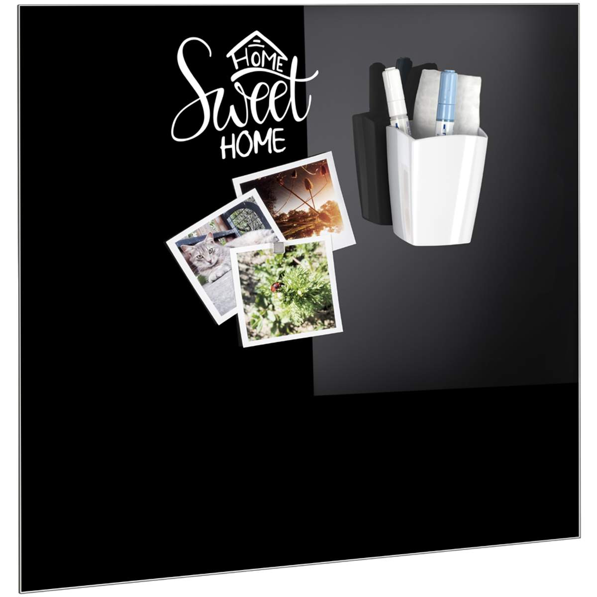 CEP Isis Stiftköcher Schwarz - Schreibtisch-Organizer Aus Recycling-Polystyrol (11,8x8,9x9,8cm)