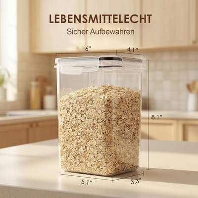 Preisvergleich für Vtopmart 2L Vorratsdosen Set, Müsli Schüttdose & Frischhaltedosen,, BxHxT 10.4x20.6x15.2 cm, in der Farbe Schwarz, aus Kunststoff