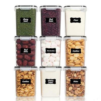 Preisvergleich für Vtopmart 2L Vorratsdosen Set, Müsli Schüttdose & Frischhaltedosen,, BxHxT 10.4x20.6x15.2 cm, in der Farbe Schwarz, aus Kunststoff