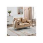 2/3-Sitzer Sofa von [EN.CASA], in der Farbe Braun, aus Kunstleder, andere Perspektive, Vorschaubild