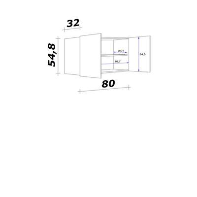 Preisvergleich für Flex-Well Exclusiv Oberschrank Morena 80 cm Basaltgrau  matt - San Remo Eiche, BxHxT 80x54.8x32 cm, aus Qualitätsspanplatte |  Ladendirekt