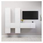 TV-Wand von vidaXL, in der Farbe Weiss, aus Holzwerkstoff, andere Perspektive, Vorschaubild