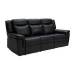 2/3-Sitzer Sofa von Kauf-unique, in der Farbe Schwarz, aus Kunstleder, andere Perspektive, Vorschaubild
