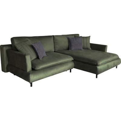 Preisvergleich für COLLECTION AB Ecksofa, BxHxT 264x184x94 cm, in der Farbe  Grün, aus Samtvelours, GTIN: 4250840129898 | Ladendirekt