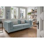 2/3-Sitzer Sofa von INOSIGN, in der Farbe Blau, aus Cord, andere Perspektive, Vorschaubild