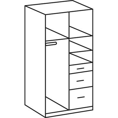 Preisvergleich für Wimex Kleiderschrank »Click« mit Spiegel, BxHxT  90x58x199 cm, in der Farbe Beige, aus Holzwerkstoff, GTIN: 4038061169103 |  Ladendirekt