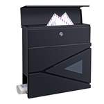 Briefkasten von [EN.CASA], in der Farbe Schwarz, aus Stahl, andere Perspektive, Vorschaubild