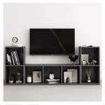TV-Wand von furnicato, in der Farbe Grau, andere Perspektive, Vorschaubild