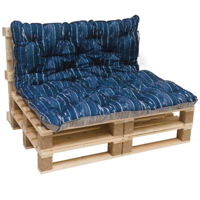 Preisvergleich für Palettenkissen Mit Rückenlehne, 3d Print, Auflage Für Europalette, Wendeauflage, Blau, 120x140x10 Cm, BxHxT 120x10x140 cm, in der Farbe Braun, aus Polyester