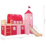 Kinderhochbett von vidaXL, in der Farbe Rosa, aus Holz, andere Perspektive, Vorschaubild