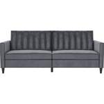 2/3-Sitzer Sofa von Dorel Home, in der Farbe Grau, aus Samtvelours, andere Perspektive, Vorschaubild