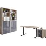 Büromöbel-Set von BMG Möbel, in der Farbe Grau, aus Holzwerkstoff, andere Perspektive, Vorschaubild