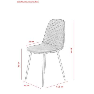 Preisvergleich für HELA Schalenstuhl MIRA, (Set), 2 St., Samtvelours, 2  oder 4 Stück, BxHxT 44x53x89 cm, in der Farbe Grau | Ladendirekt