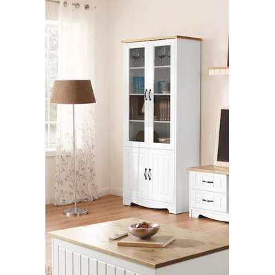 Preisvergleich für Home affaire Vitrine Höhe 184 cm, in der Farbe Beige,  aus Holzwerkstoff, GTIN: 4067474545341 | Ladendirekt