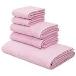 Handtuch-Set von andas, in der Farbe Rosa, aus Baumwolle, andere Perspektive, Vorschaubild