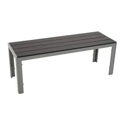 Preisvergleich für DEGAMO Gartenbank Hockerbank Sorano 2-sitzer 120cm, Gestell Aluminium Silbergrau, Sitzfläche Kunstholz dunkelgrau, Outdoor, BxHxT 120x43x40 cm