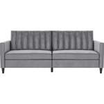 2/3-Sitzer Sofa von Dorel Home, in der Farbe Grau, aus Samtvelours, andere Perspektive, Vorschaubild