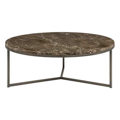 Preisvergleich für Artwood, Beistelltisch aus Marmor Cedes Marble Ø 100 cm Ash brown, BxT 100x100 cm