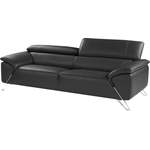 2/3-Sitzer Sofa von Nicoletti Home, in der Farbe Schwarz, aus Leder, Vorschaubild