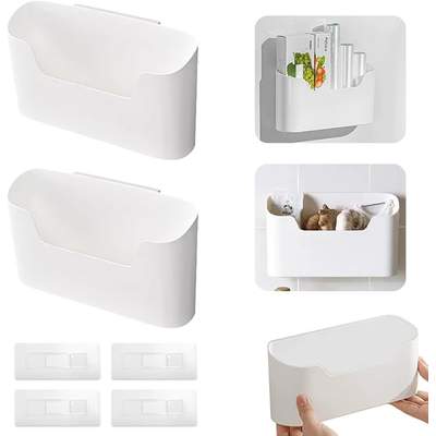 Preisvergleich für 2er-pack Weißer Küchenschranktür-organizer, Selbstklebender Schranktür-organizer, Wandmontage-organizer, Geeignet Für Fernbedienungen,, in der Farbe Weiss, aus Abs-kunststoff