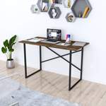 Schreibtisch von [EN.CASA], in der Farbe Braun, aus Spanplatte, andere Perspektive, Vorschaubild