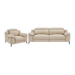 2/3-Sitzer Sofa von Kauf-unique, in der Farbe Beige, aus Kunstleder, andere Perspektive, Vorschaubild