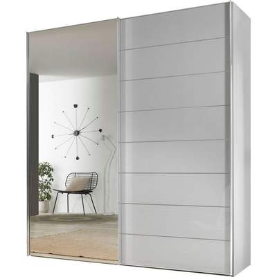 Preisvergleich für rauch Schwebetürenschrank Oteli inkl. Passepartout  optional mit Beleuchtung, BxHxT 211x68x214 cm, in der Farbe Weiss, aus  Holzwerkstoff, GTIN: 4057776699828 | Ladendirekt