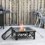 Feuerstelle von Outsunny, in der Farbe Schwarz, aus Stahl, andere Perspektive, Vorschaubild