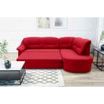 Ecksofa von DOMO collection, in der Farbe Rot, aus Microfaser, andere Perspektive, Vorschaubild