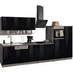 Küchenzeile von Kochstation, in der Farbe Schwarz, aus Holzwerkstoff, andere Perspektive, Vorschaubild